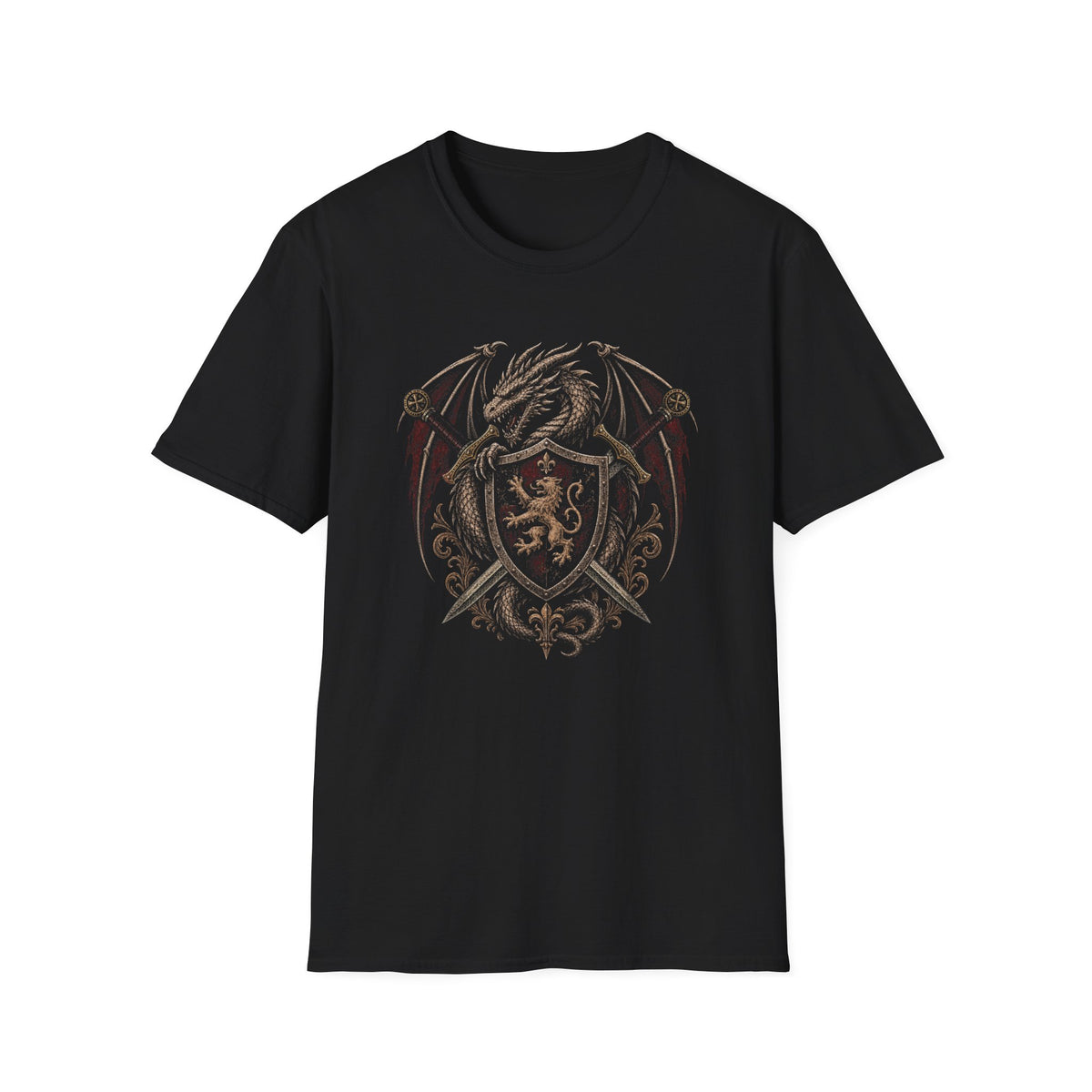 Dragon Swords Shield Heraldry T-Shirt