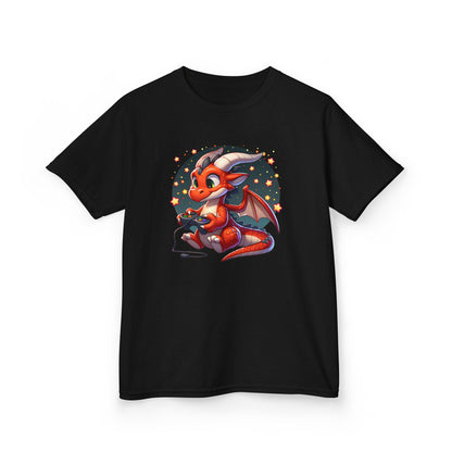 Baby Dragon Playing Video Games Youth T-Shirt