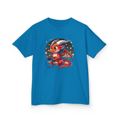 Baby Dragon Playing Video Games Youth T-Shirt