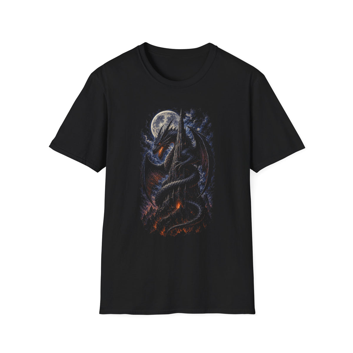 Dragon Fantasy Castle Tower T-Shirt