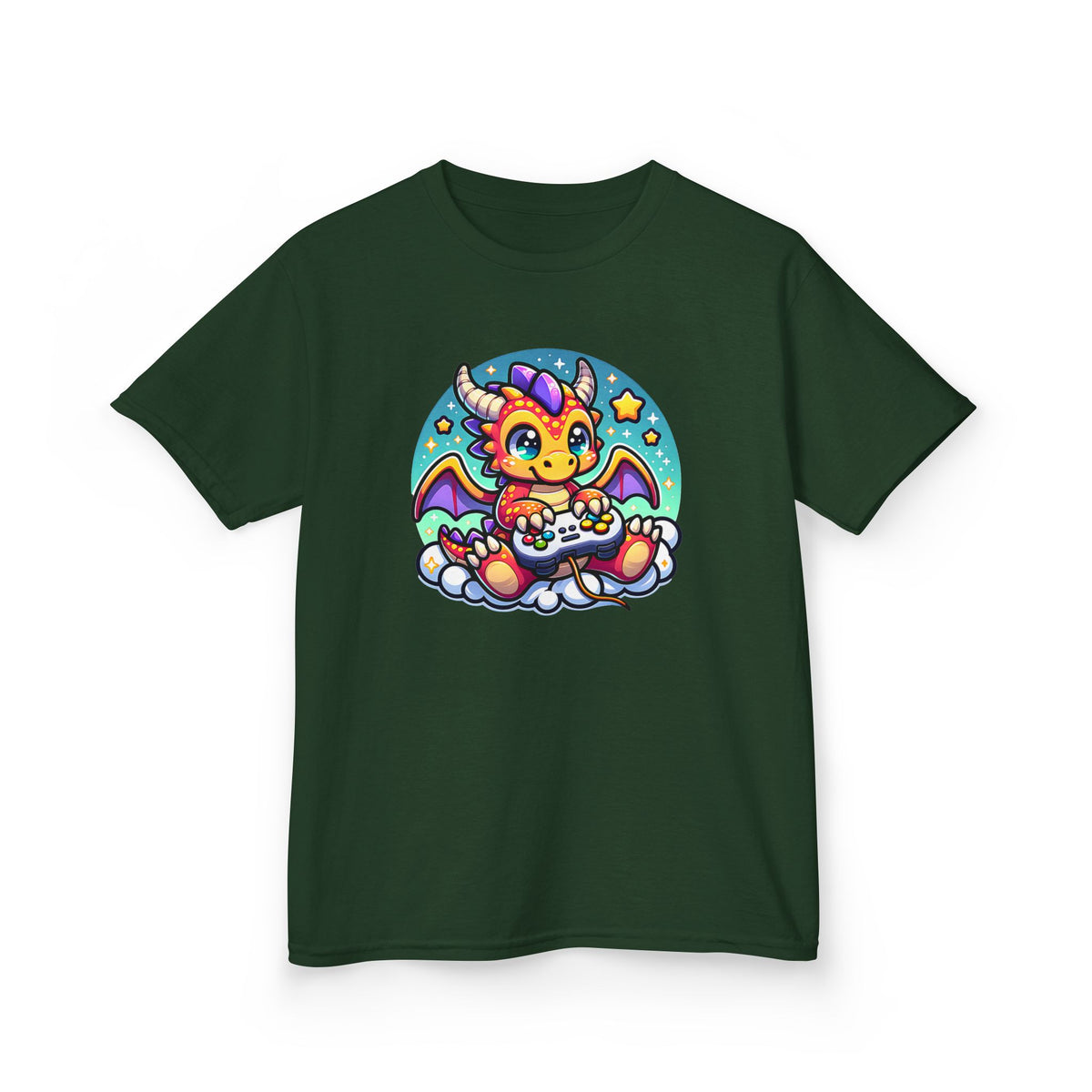 Baby Dragon Playing Video Games Youth T-Shirt