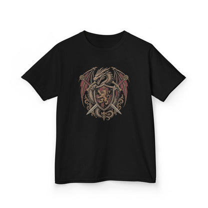 Dragon Swords Shield Heraldry Youth T-Shirt