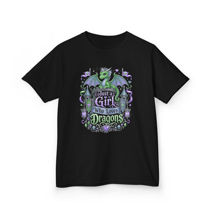 Just a Girl Who Loves Dragons Girls T-Shirt