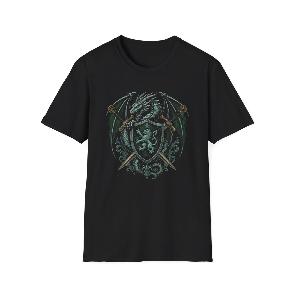Dragon Swords Shield Heraldry T-Shirt