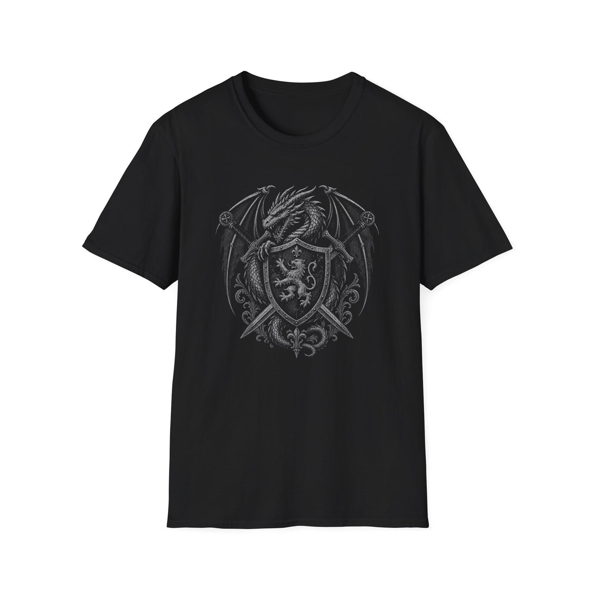 Dragon Swords Shield Heraldry T-Shirt