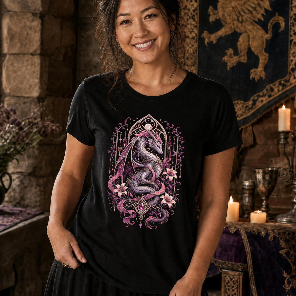 Dragon and Flowers Women's T-Shirt