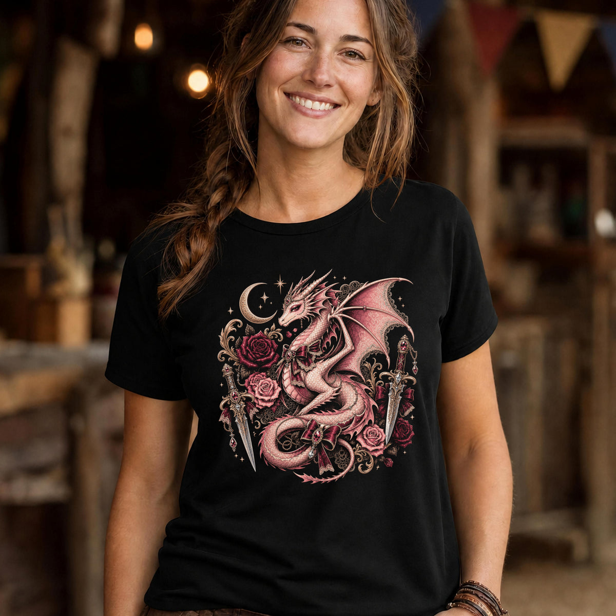 Dragon and Roses Women's T-Shirt