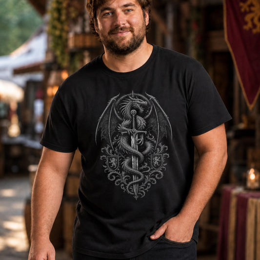 Dragon and Sword Heraldry T-Shirt