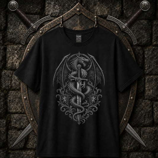 Dragon and Sword Heraldry T-Shirt