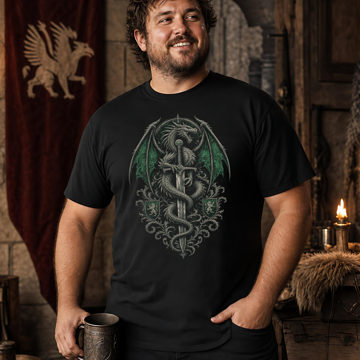 Dragon Sword Heraldry T-Shirt