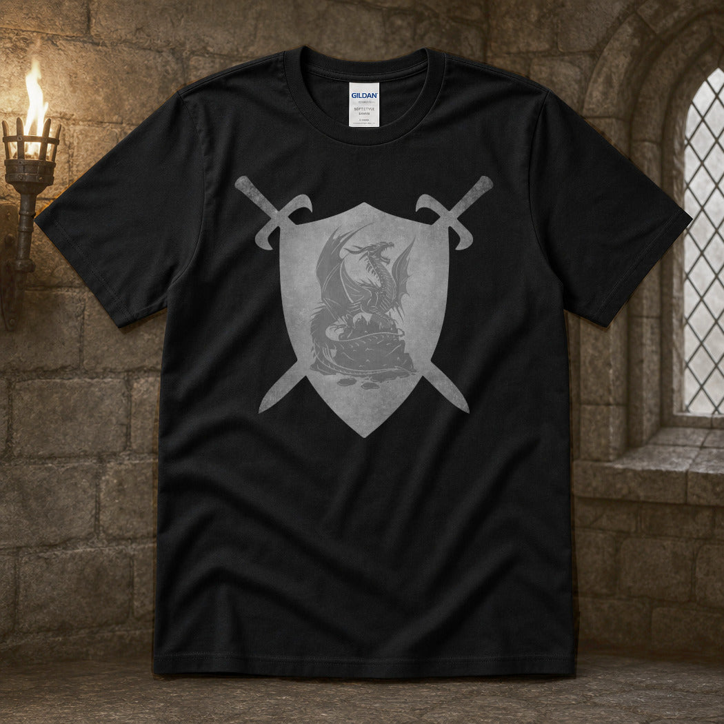 Dragon Heraldic Shield and Swords T-Shirt