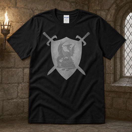 Dragon Heraldic Shield and Swords T-Shirt
