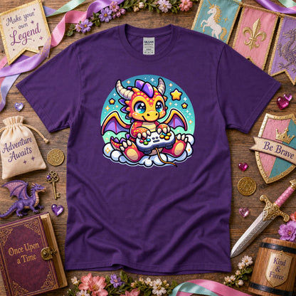 Baby Dragon Playing Video Games Youth T-Shirt