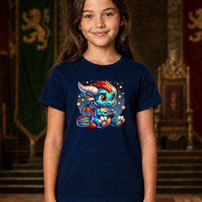 Baby Dragon Playing Video Games Youth T-Shirt