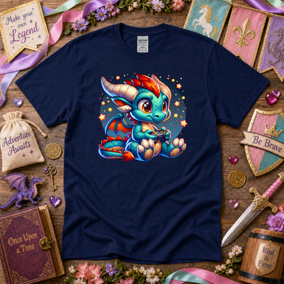 Baby Dragon Playing Video Games Youth T-Shirt