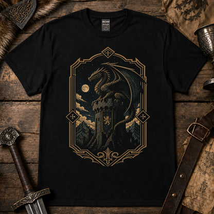 Dragon on Castle Parapet T-Shirt