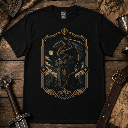 Dragon on Castle Parapet T-Shirt