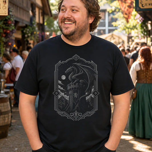 Dragon on Castle Parapet T-Shirt