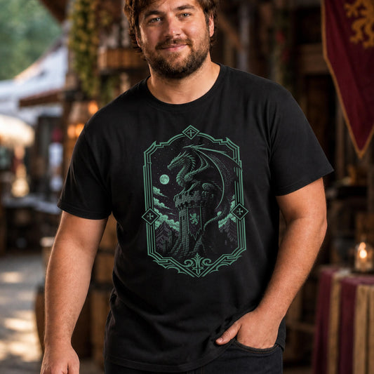 Dragon on Castle Parapet T-Shirt