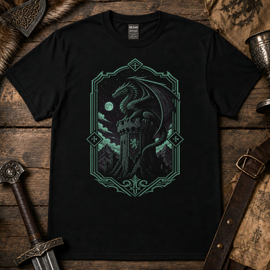 Dragon on Castle Parapet T-Shirt