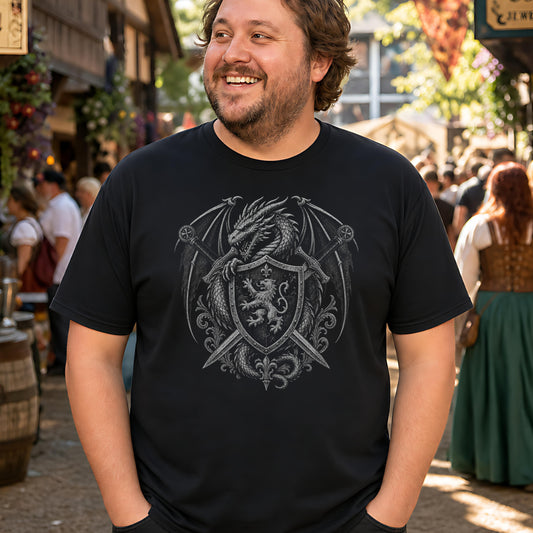Dragon Swords Shield Heraldry T-Shirt