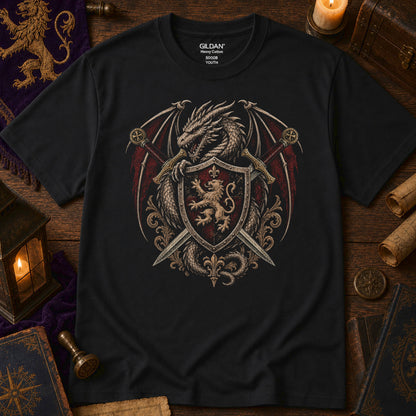 Dragon Swords Shield Heraldry Youth T-Shirt