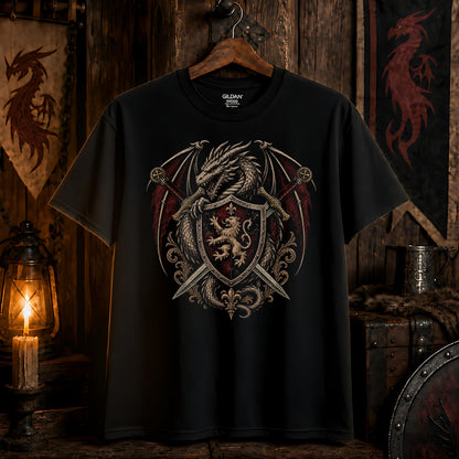 Dragon Swords Shield Heraldry T-Shirt