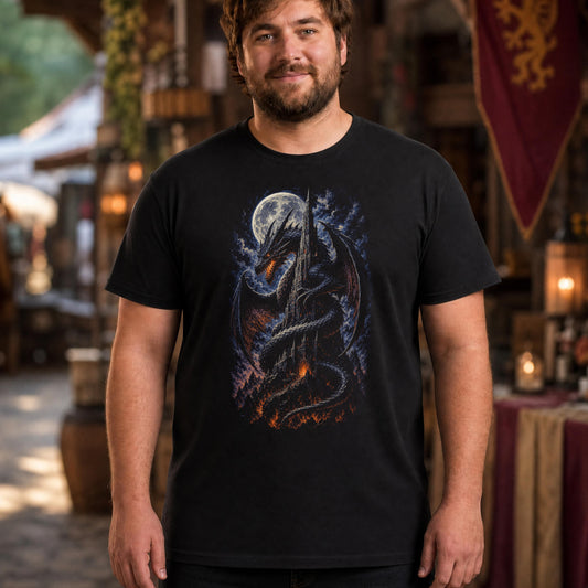 Dragon Fantasy Castle Tower T-Shirt