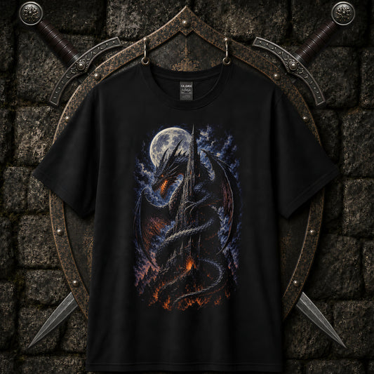 Dragon Fantasy Castle Tower T-Shirt
