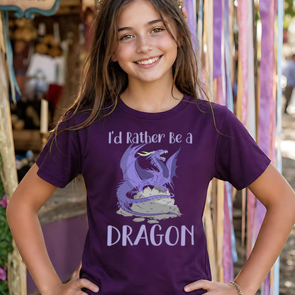 I'd Rather Be a Dragon Girls T-Shirt