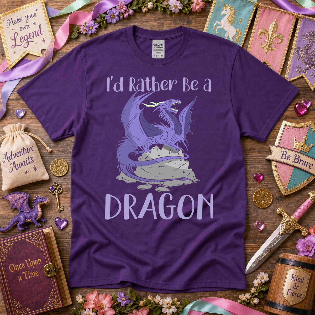 I'd Rather Be a Dragon Girls T-Shirt