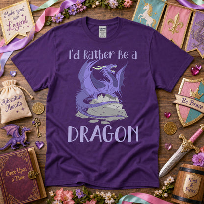 I'd Rather Be a Dragon Girls T-Shirt