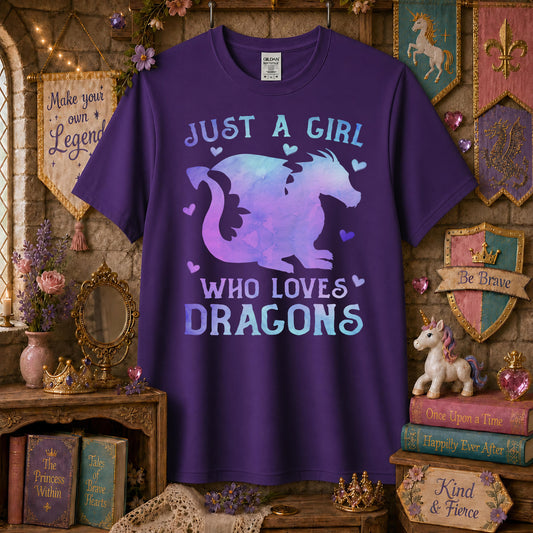 Just a Girl Who Loves Dragons Girls T-Shirt