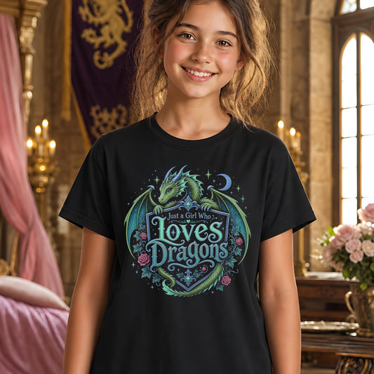 Just a Girl Who Loves Dragons Youth T-Shirt