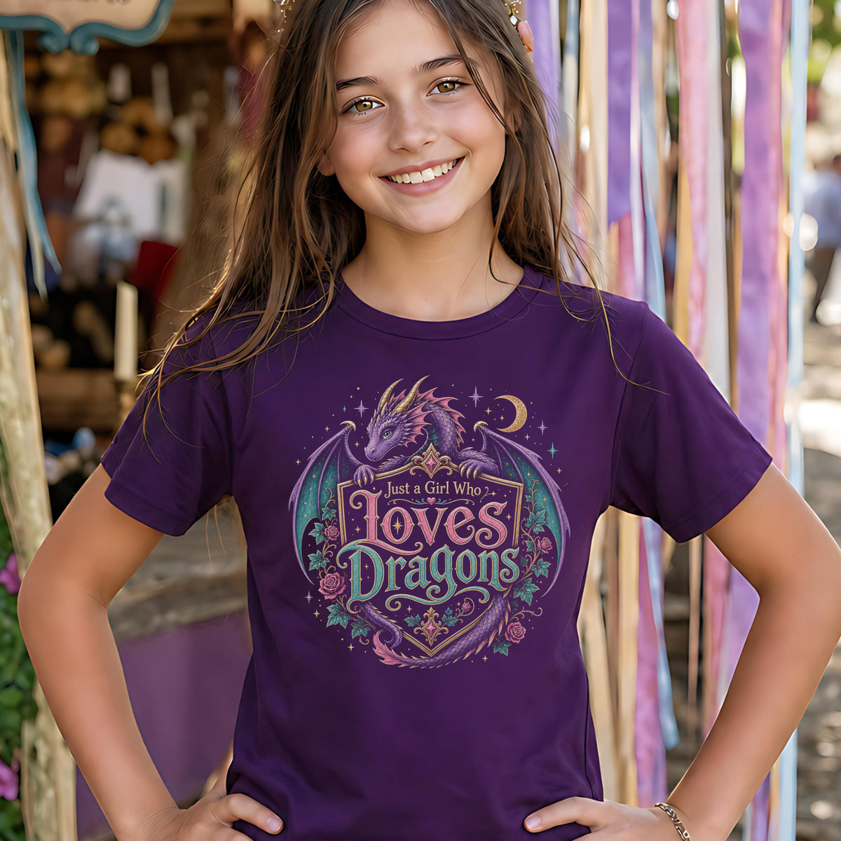 Just a Girl Who Loves Dragons Youth T-Shirt