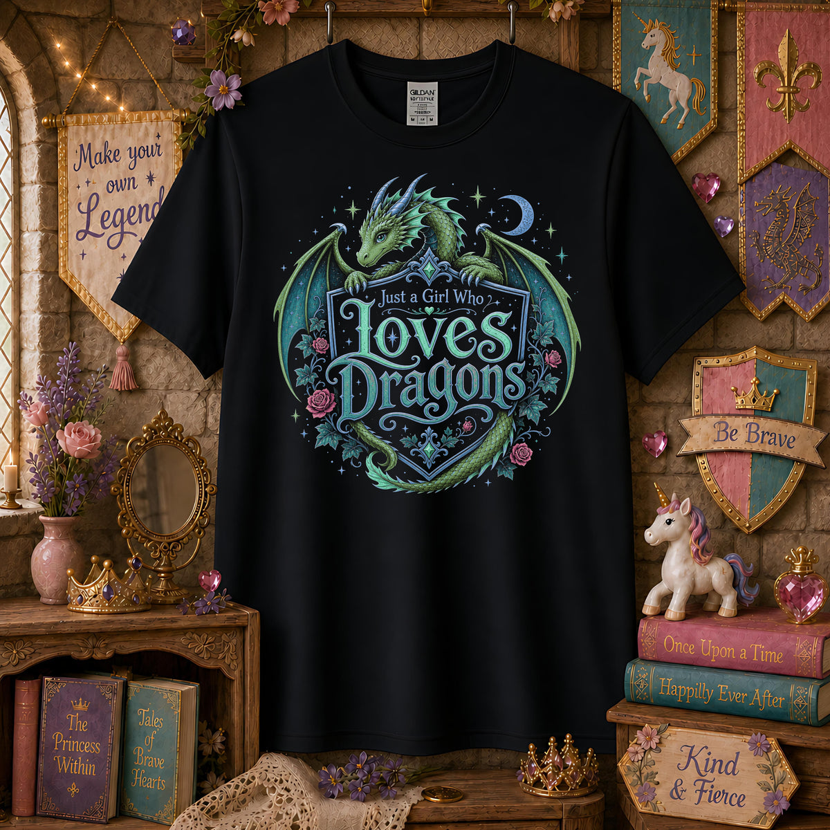 Just a Girl Who Loves Dragons Youth T-Shirt