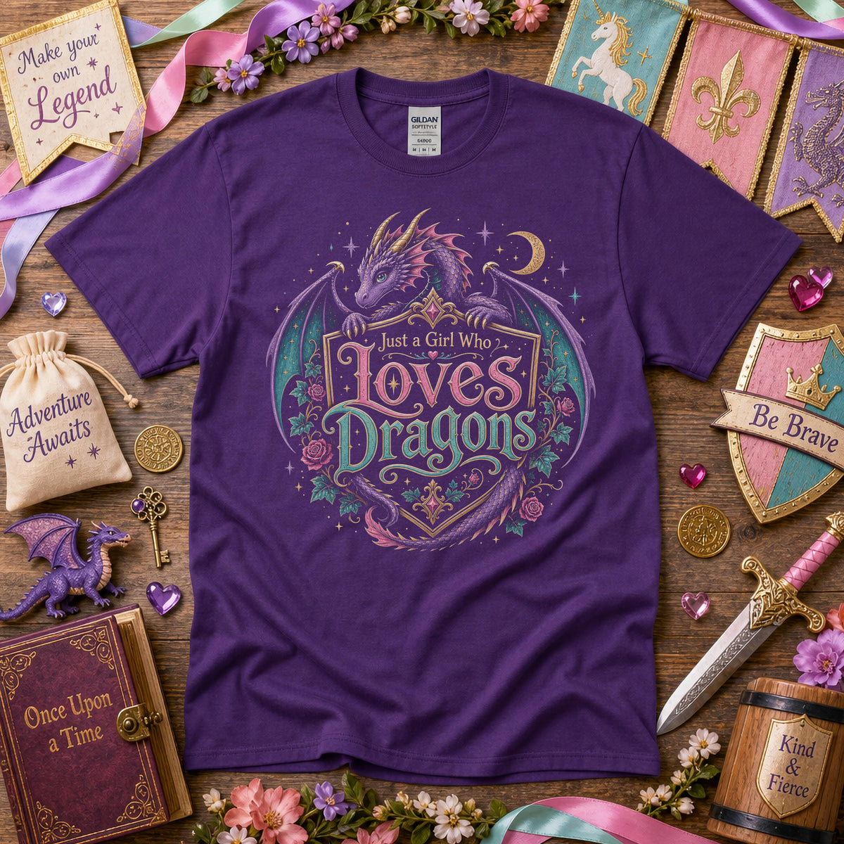 Just a Girl Who Loves Dragons Youth T-Shirt