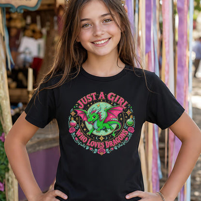Just a Girl Who Loves Dragons Youth T-Shirt