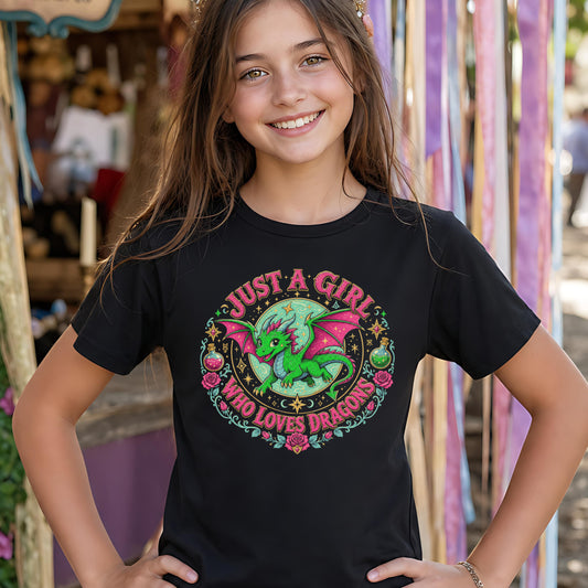 Just a Girl Who Loves Dragons Youth T-Shirt