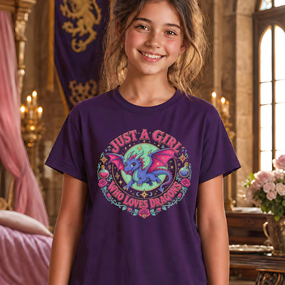 Just a Girl Who Loves Dragons Youth T-Shirt