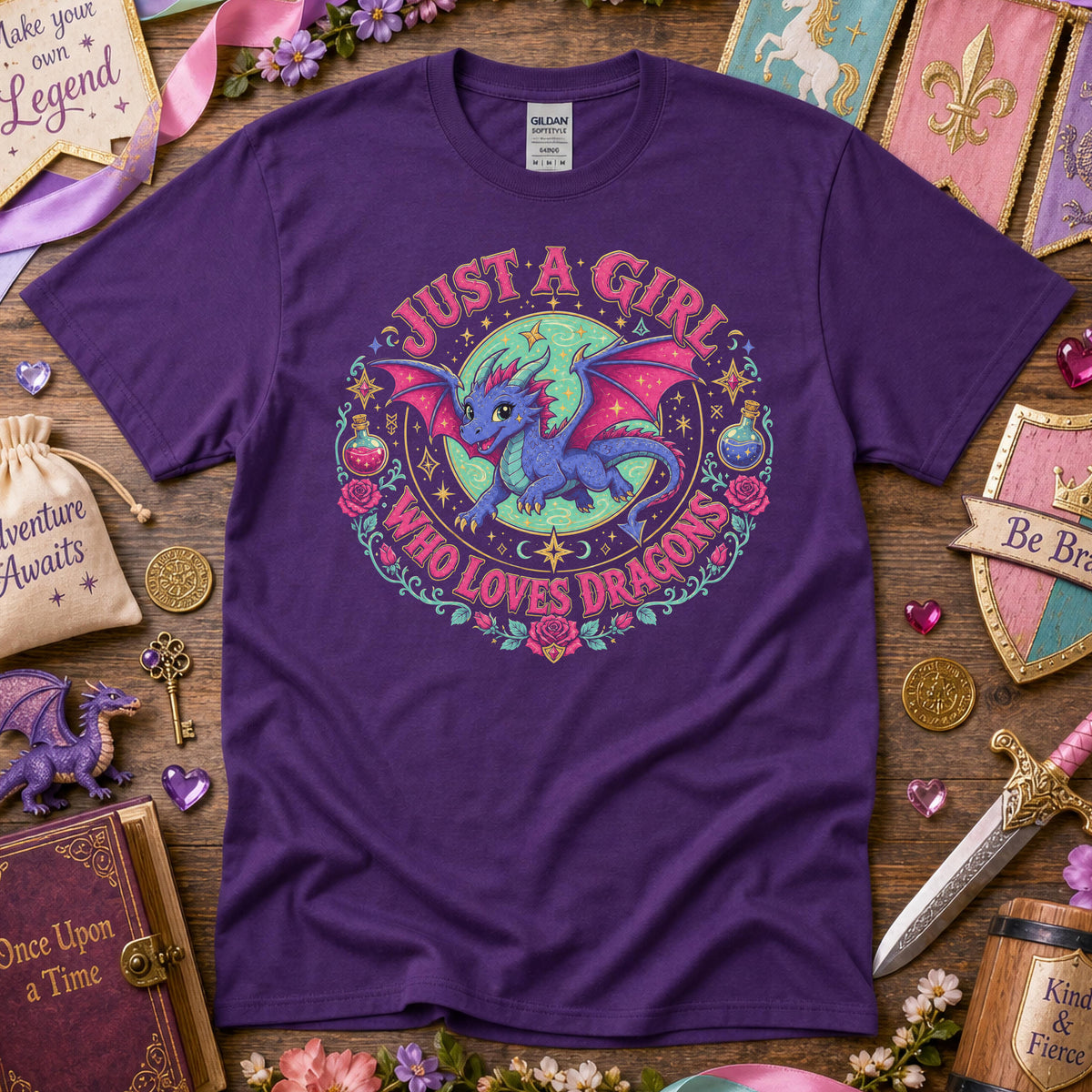 Just a Girl Who Loves Dragons Youth T-Shirt